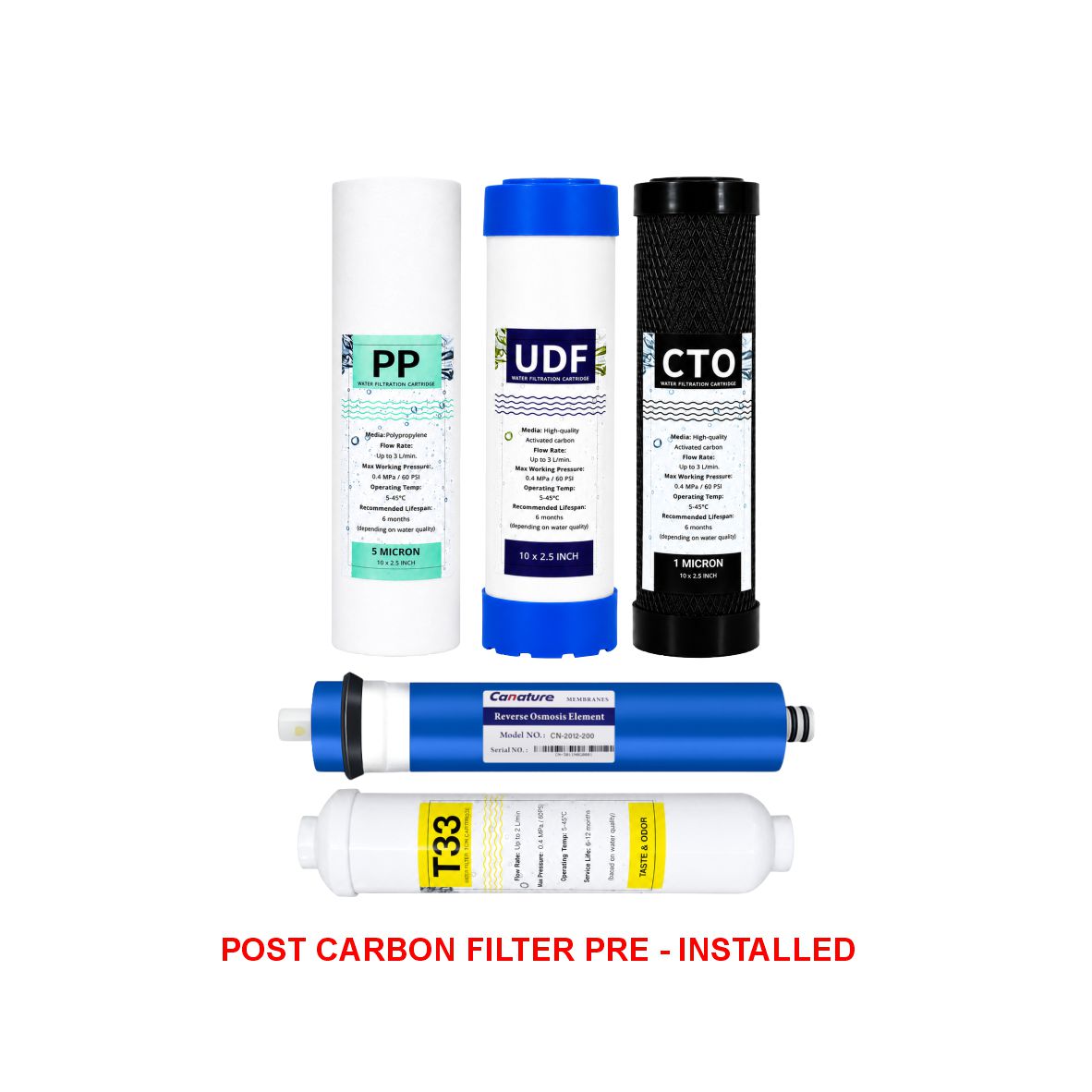 200GPD 5 Stage Reverse Osmosis System with Pump - Image 2