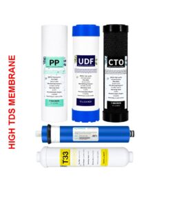 Reverse Osmosis Pre-Filter Set and High TDS Membrane with Post Carbon Filter