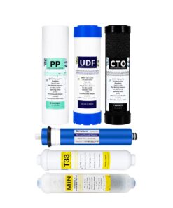 Reverse Osmosis Pre-Filter Set and 200GPD Membrane with Post Carbon and 4in1 Mineral Filter
