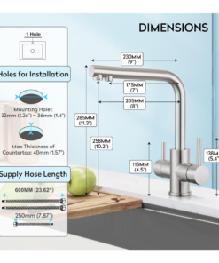 Brushed Silver 3in1 Faucet
