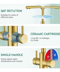 Brushed Gold 3in1 Faucet