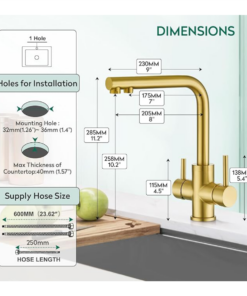 Brushed Gold 3in1 Faucet